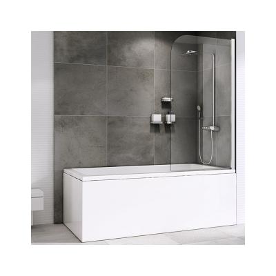 China Factory Price Customizable Modern Frameless Glass Tub Door Pivot Tempered Glass Shower Screen for sale