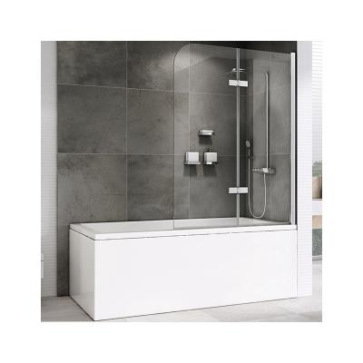 China Modern Bath Screen Tub Shower Glass Swivel Open Bathroom Tempered Glass Tub Shower Screen for sale