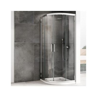 China Modern Double Side Shower Tempered Glass Shower Room Door Adjustable Curved Frame Aluminum Sliding Shower Door for sale