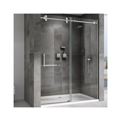 China Custom Frameless Square Modern Bathroom Sliding Shower Door Single Sliding Double Shower Enclosure for sale