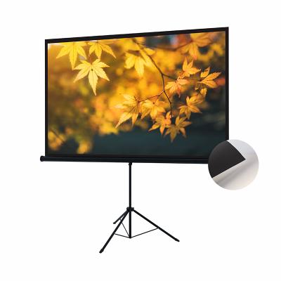 China Tripod XG 100 inch Matt white fiberglass portable tripod projection screen, 4k hd UST cinema wall hanging screen outdoor projection for sale