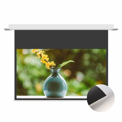 China XG 84 Electric Matt White Thumb In Ceiling Hidden Motorized Projection Screen,HD 4k Remote Control For Projector Screen ULT Projection for sale