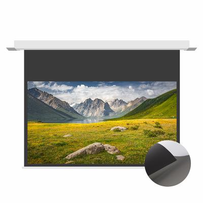 China XG 133 Gray Metallic Matt Electric ALR Thumb In Ceiling Hidden Motorized Projector Screen, 4k hd For Projector ULT Home Theater for sale