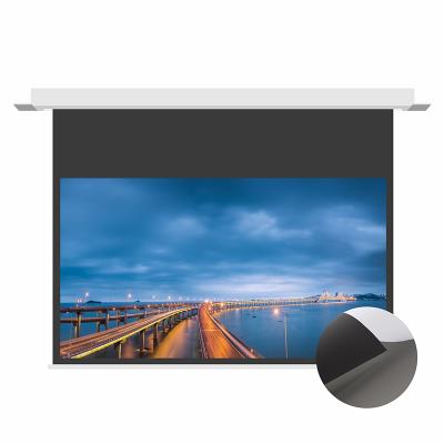 China XG 100 Gray Electric ALR Matt Thumb In Ceiling Hidden Motorized Projector Screen, 4k hd Metallic Screen For Projector ULT Home Theater for sale