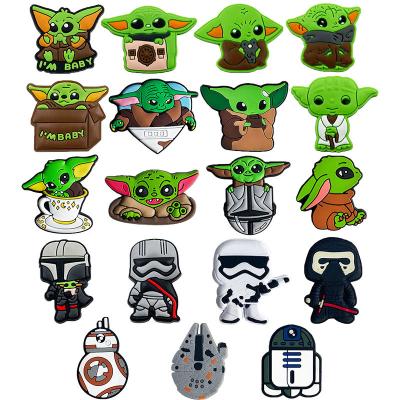 China 3D Cartoon Croc Hot Buckle Set PVC Shoes Soft Rubber Silicone Rubber Logo Badges Embossed Soft Patches for Hole Shoes for sale