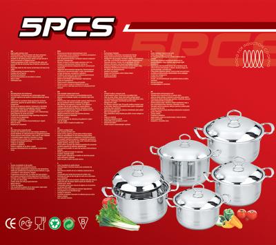 China Amazon Best Viable Hot Sales Price Manufacturer 10PCS Stainless Steel Cookware Sets Cooking Pans Pots Nonstick Logo OEM for sale