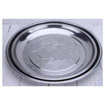 China Middle East Disposable Serving Trays Wholesale Stainless Steel Plate Plate Plate Peach Shape Serving Tray Around Factory Model >10 for sale