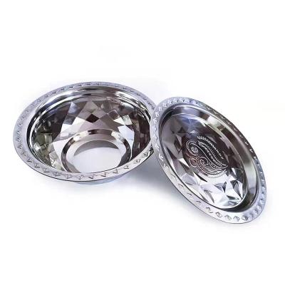 China Sustainable Design Round Stainless Steel Embossed Basin With Lid Large Stainless Steel Basin India/South Africa Hot Sales for sale