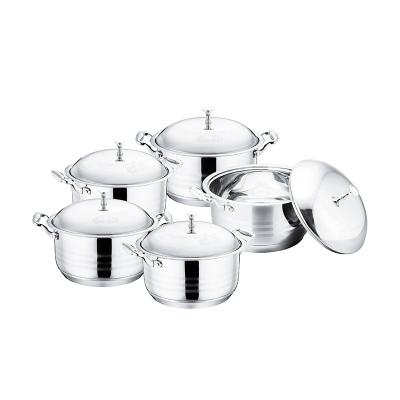 China Best Amazon Viable Hot Sales Price Manufacturer 10PCS Stainless Steel Cookware Sets Cooking Pots And Pans Nonstick Pan Logo OEM for sale