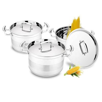 China Sustainable Stainless Steel Cookware Sets Casserole Pots And Pans Pan Logo OEM South Africa Factory Price Cheapest Hot Selling Finer for sale