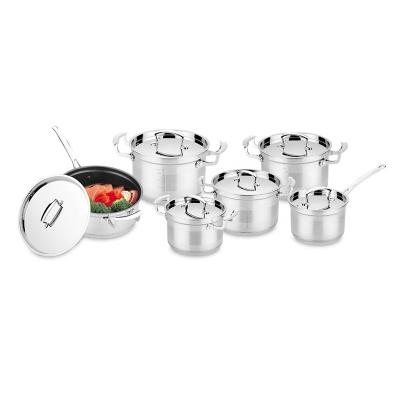 China Sustainable Cookware Sets OEM South Africa Hot Sale Factory Price Cheaper Stainless Steel Custom Logo Casserole Pots And Pans Pan Fin for sale