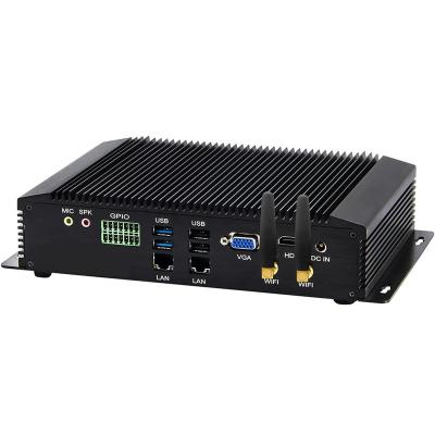 China Industrial Fanless Mini Desktop Computer PC with i7-4500U 8G RAM 128G Dual Dual SSD 6xCOM R232 LAN GPIO 4K WiFi HDMI VGA Display for sale