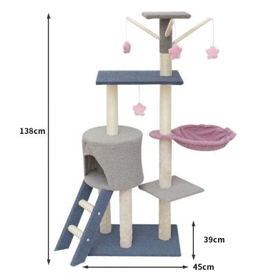 China Nature Sustainable Cheap Luxury Sisal Modern Sisal Living Room Furniture Large Wooden Cat Tree House Scratcher Components Tower Components for sale