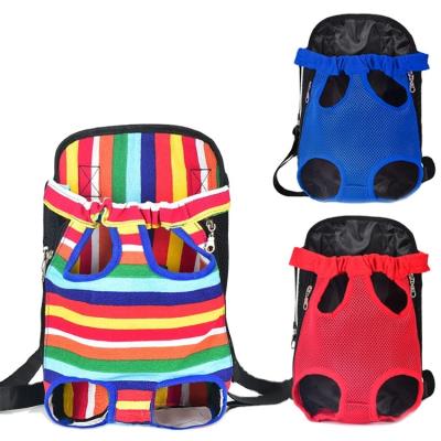 China Viable Hot Selling Pet Shoulder Bag Simple Portable Mesh Pet Backpack Cat Carrier Dog Straddle Backpack for sale