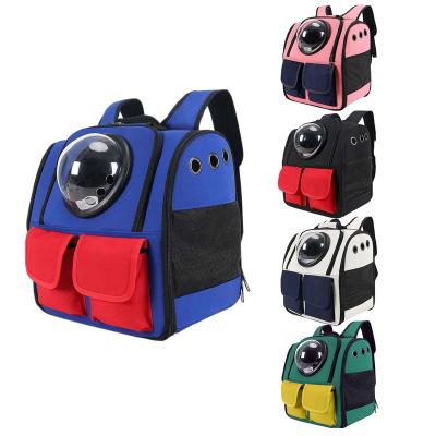 China Breathable Pet Bagback Pet Carrier Travel Dog Cage Outside Space Style Portable Carriers Cages Animals Cat Carrying Bag for sale