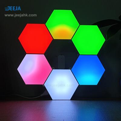 China DIY JEJA smart wifi 3D led art panels APP and remote control hexagon light with music sync for sale