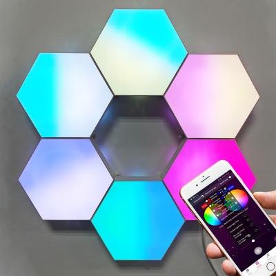 China DIY Smart Home Decoration App Control 3D LED Art Panels Change Color LED Wall Lamp Prism LED Art Panels for sale