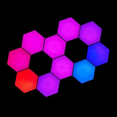 China DIY RGB Touch APP Controlled Mood Magic Lights Smart Hexagon Led Wall Lamp Quantum Honeycomb Light for sale