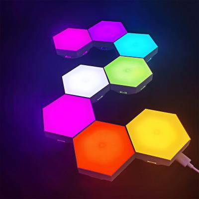 China DIY APP Controlled Smart Hexagon DIY Led Panel Wall Lamp Luz Hexagonale Lumiere With Remote Hexagonal Led for sale