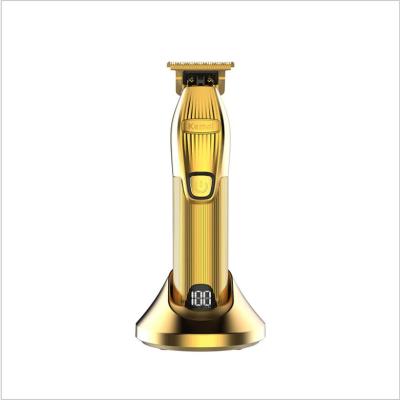 China Safety Kemei KM-i32S Gold Rechargeable Electric Hair with Base LCD Digital Display Hair Trimmer Hair Filler Cutting Machine for sale