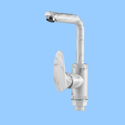 China Factory Sale Marble Color 7 Shape Curvature Thermostatic Hose Single Handle Smart Spring Water Kitchen Faucet for sale