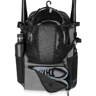 China Baseball Bag Sports Bag For Baseball Equipment Bat Rack Backpack With Helmet Shoe Compartments And Wet Pocket For Youth And Adult ZBQB-004 for sale