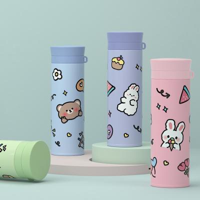 China PORTABLE Custom Printing Double Wall Insulated Flask Portable Vacuum Flask Stainless Steel Kids Thermo Water Bottle for sale