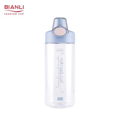 China 600ml/20oz 2021 New Product Kawaii Fitness Plastic Workout Stocked Drinking Clear Water Bottle for sale