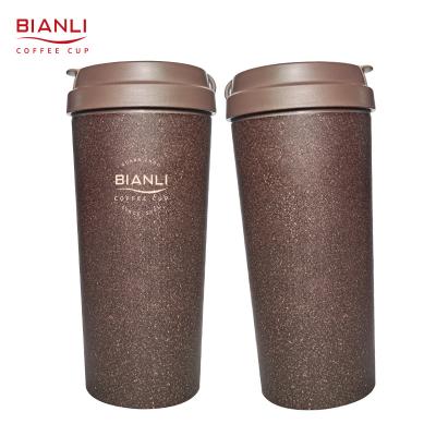 China Viable custom printing nordic portable wholesale hot and cool double wall plastic coffee cup for sale