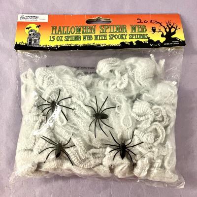 China Halloween Decoration 2oz Spider Web with 4 Spider Decoration Set for sale