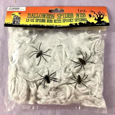 China Halloween Decoration 1oz Spider Web with 4 Spider Decoration Set for sale