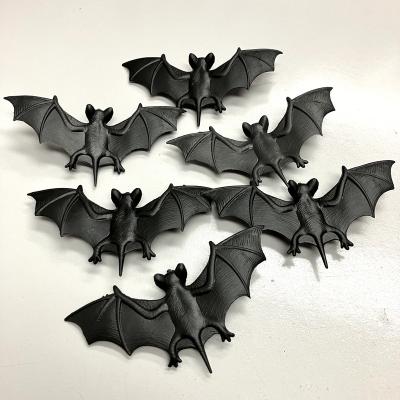 China Alert People Halloween Creature PVC Black Bat 6pcs Set for sale