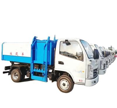 China Mini Hotels Garbage Truck KAMA 4x2 3cbm Hydraulic Pusher Garbage Truck for sale