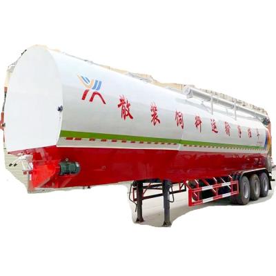 China Truck Trailer New Design 13m 63cbm 63m3 Auger Transport Dump Trailer Bulk Animal Feed Trailer for sale