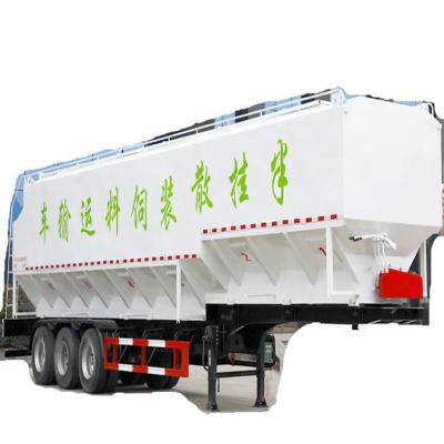 China Supply Three Axles 60cbm 63cbm 66cbm Cheap Price Truck Trailer Large Feed Transport Trailer for sale