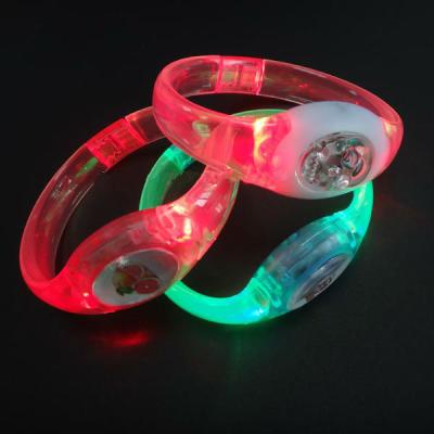 China Oval Birthday TPU Wristbands Adjustable Led Lightweight Sound Activated Wristbands for sale