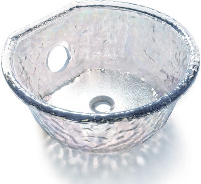 China America Eco-friendly Glass Sink Bowl Salon Pedicure Spa Foot Soak Ring Reflection Crystal for sale