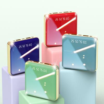 China New Multi-U Left Output Mirror Digital Display Large Capacity 20000mAh Power Bank Mini Portable Fast Charging Mobile Charger for sale