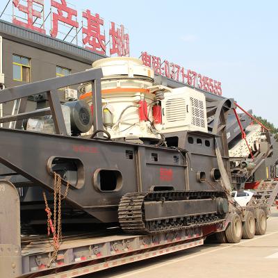 China Mobile Quarry Stone Crusher Price Tracked Mobile Cone Crusher for sale