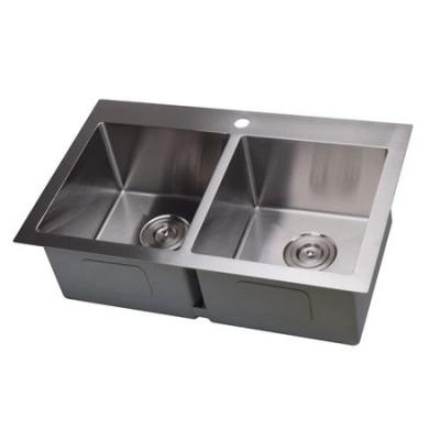 China With Faucet Undermount Double Bowl Kitchen Sink-3019(5050) Stainless Steel Carton Box Modern Wall Mount Kitchen Sink Cast Iron Brushed Waste for sale