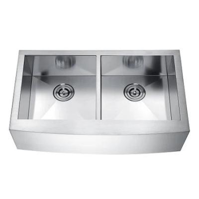 China Without Faucet 304 stainless steel kitchen sink Stainless steel farmhouse apron front double bowl kitchen sink nordic high quality kitchen sink for sale