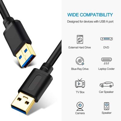 China Cell Phone Types USB 3.0 A To A Cable Type A Male To Male Cable Cord For Data Transfer Hard Drive Enclosures Printers Modems Cameras (1.5FT) for sale