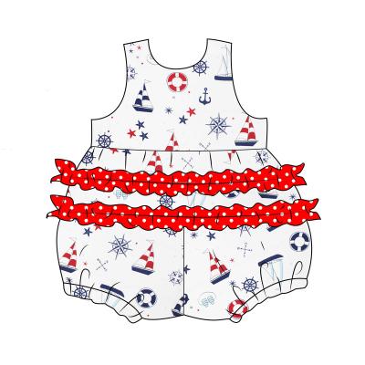 China 100% Sleeveless Baby Toddler Onsies Rompers Boutique Flower Print Cotton Infant Jumpsuit Clothes Jumpsuit Kids for sale