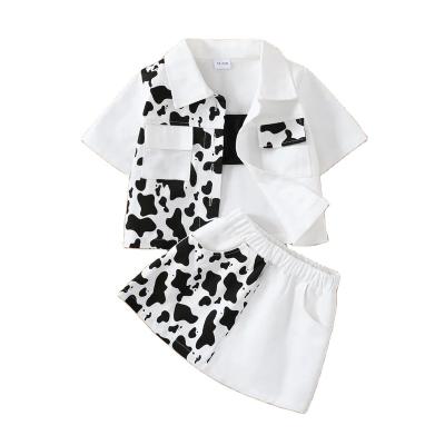 China 2022 New Update Boys Kids Casual Wear Short Sleeved Cow Printed Kids Shirts And Shorts Sets With Pockets Kids Equipment for sale