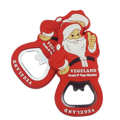 China Viable Custom Logo Promotional Gifts Silicone PVC Beer Bottle Opener With Magnet for sale