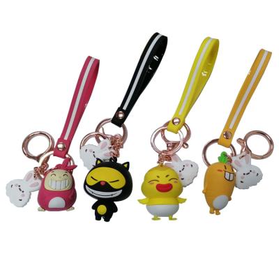 China Customize (2D or 3D) Custom Design Soft Silicone PVC Keychain Logo Promotion Souvenir Gift 3D Rubber Mini Animal Shape Key Chain Silicone IP Cartoon for sale