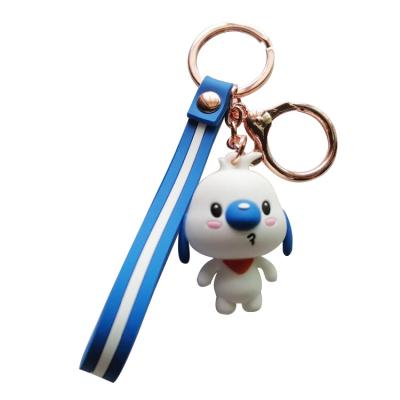 China Customize (2D or 3D) Custom Design Silicone IP Cute Cartoon Promotion Gifts 3d Key Chain PVC Soft Rubber Keychain for sale