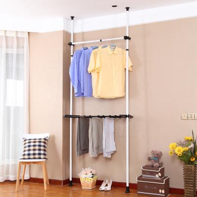 China Modern Bedroom Open Pipe Custom Small Clothes Rack Adjustable Hanging Clothes Rack Heavy Duty Portable DIY Clothing Rack for sale