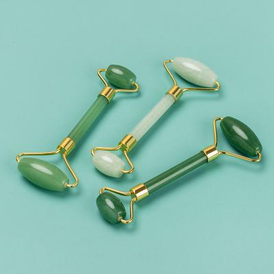 China Whitening Factory Wholesale Skincare Tools  100% Natural Deep Green Aventurine Stone Jade Roller For Face Massage for sale