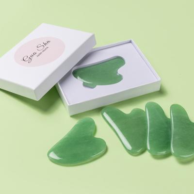 China Personal Skin Care Factory Customized Logo Natural Green Aventurine Gua Sha Facial Tools For Skincare Massage for sale